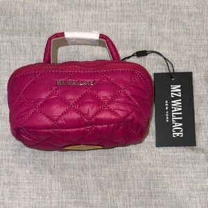 MZ Wallace Raspberry Quilted Accordion Jewelry Bag